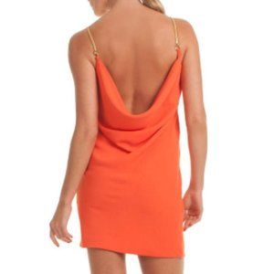 NWT Trina Turk "Benita" Chain Strap Cowl Back Mini Dress